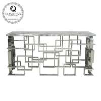 Most popular marble top stainless steel frame console table