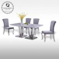 home furniture steel leg dining table with 4 chairs