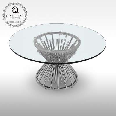 round clear glass top coffee table