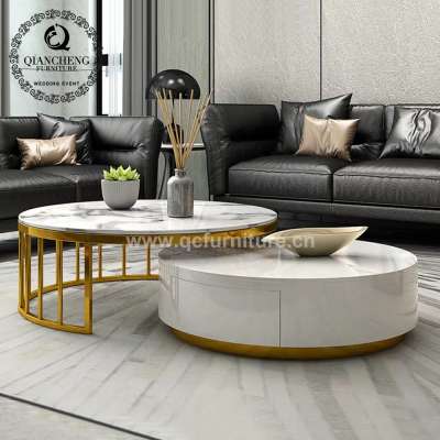 2 pcs for one set marble top coffee table