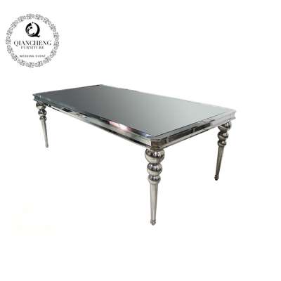 New Design Glass Top Mirror Silver Wedding Table