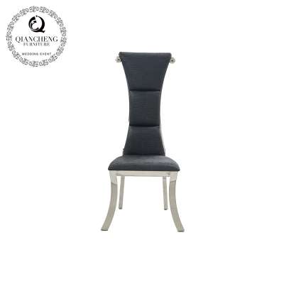 Hot selling high back stainless steel legs  dining chair