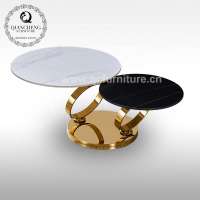 sintered stone golden base adjustable coffee table