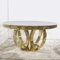 round golden stainless steel wedding table