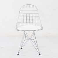 Morden design chromed metal wire chairs with cushion cheap price ems chair