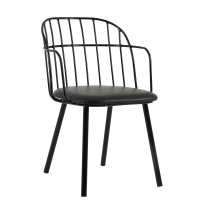 Cheap new design metal chair with leather cushion dining chair for restaurant dining room